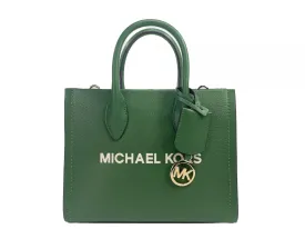 Michael Kors Mirella Small Top Zip Shopper Tote Crossbody Bag (Fern Green)