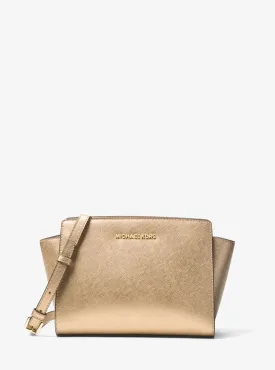 Michael Kors Selma Medium Metallic Leather Crossbody