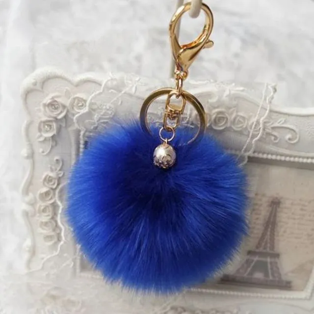 New Pendant Handbag Charm Key Ring Rabbit Fur Ball PomPom For Phone Car Bag Keychain