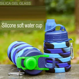 New silicone foldable sports water cup for men and women, retractable cup, creative outdoor travel bottle, portable cold water bottle