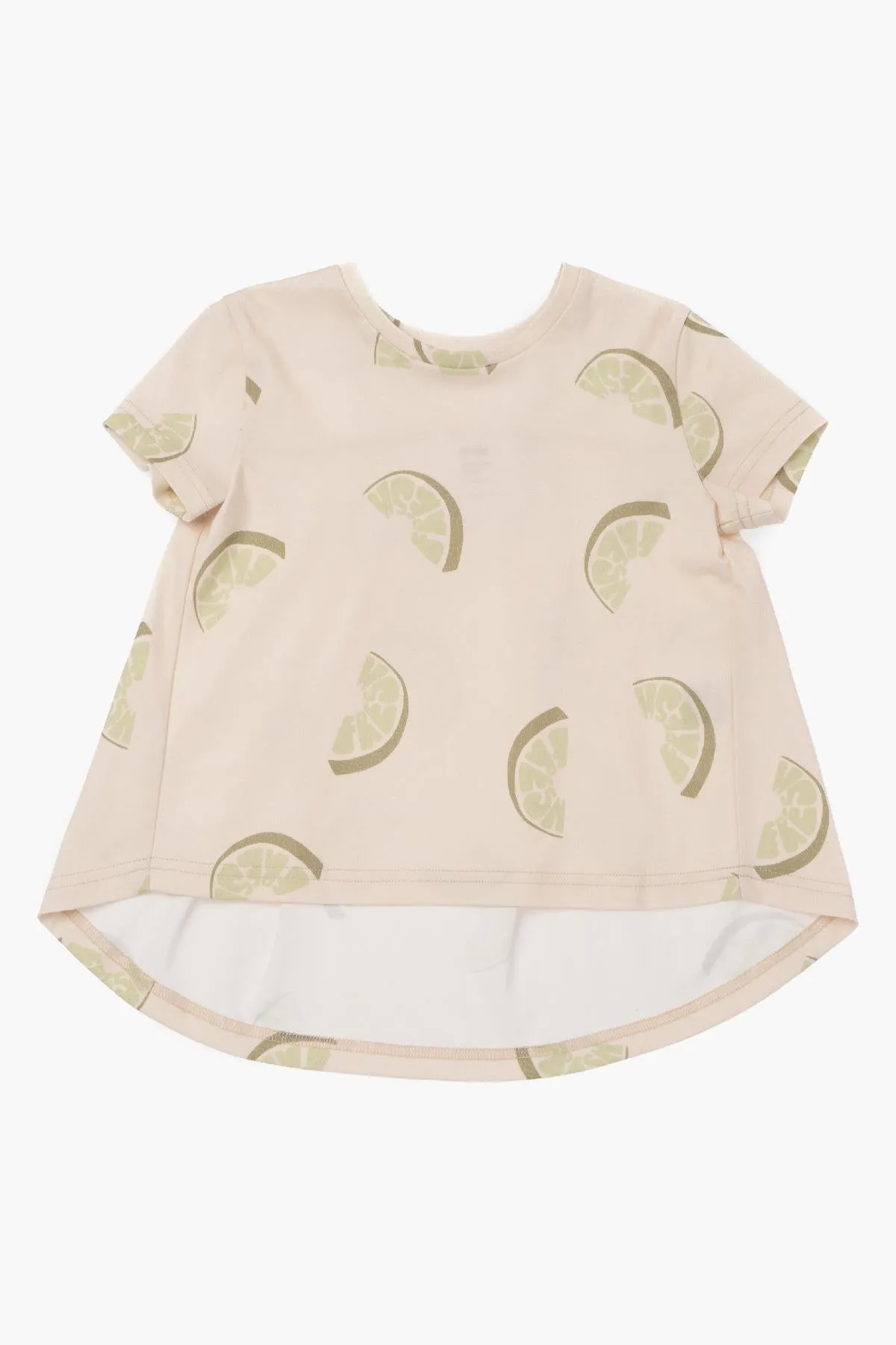 OMAMImini Circle Hem Girls Shirt - Fresh Lime