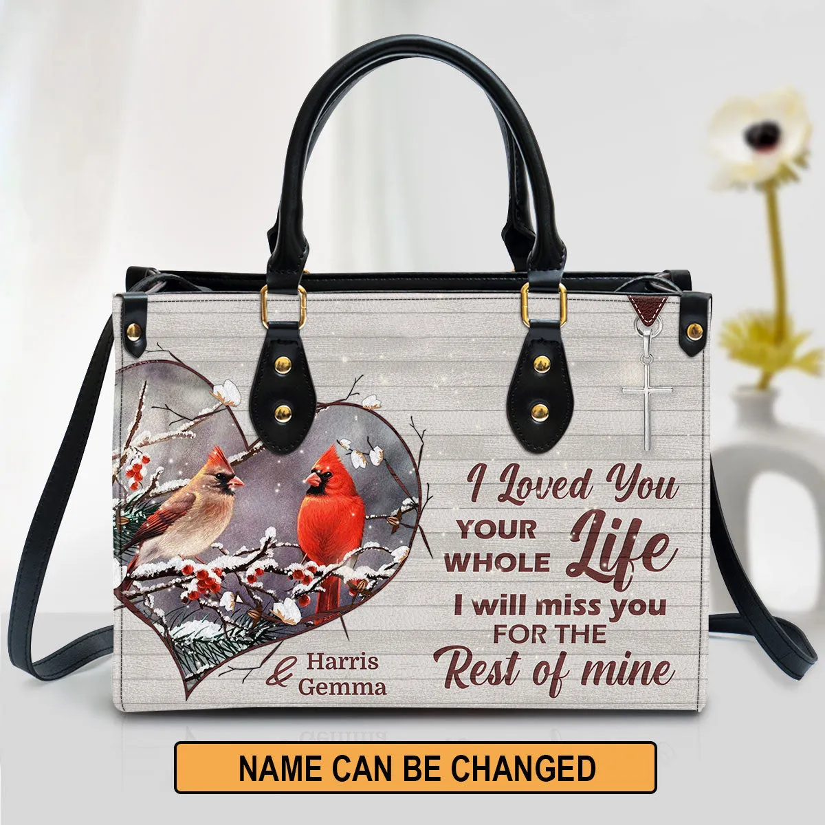 Personalized I Will Miss You For The Rest Of Mine Leather Bag - Christian Pu Leather Bags For Women