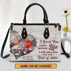 Personalized I Will Miss You For The Rest Of Mine Leather Bag - Christian Pu Leather Bags For Women