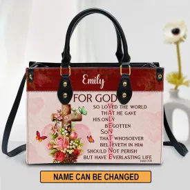 Personalized Leather Bag For God So Loved The World Christian Valentine Gifts For Women Of God