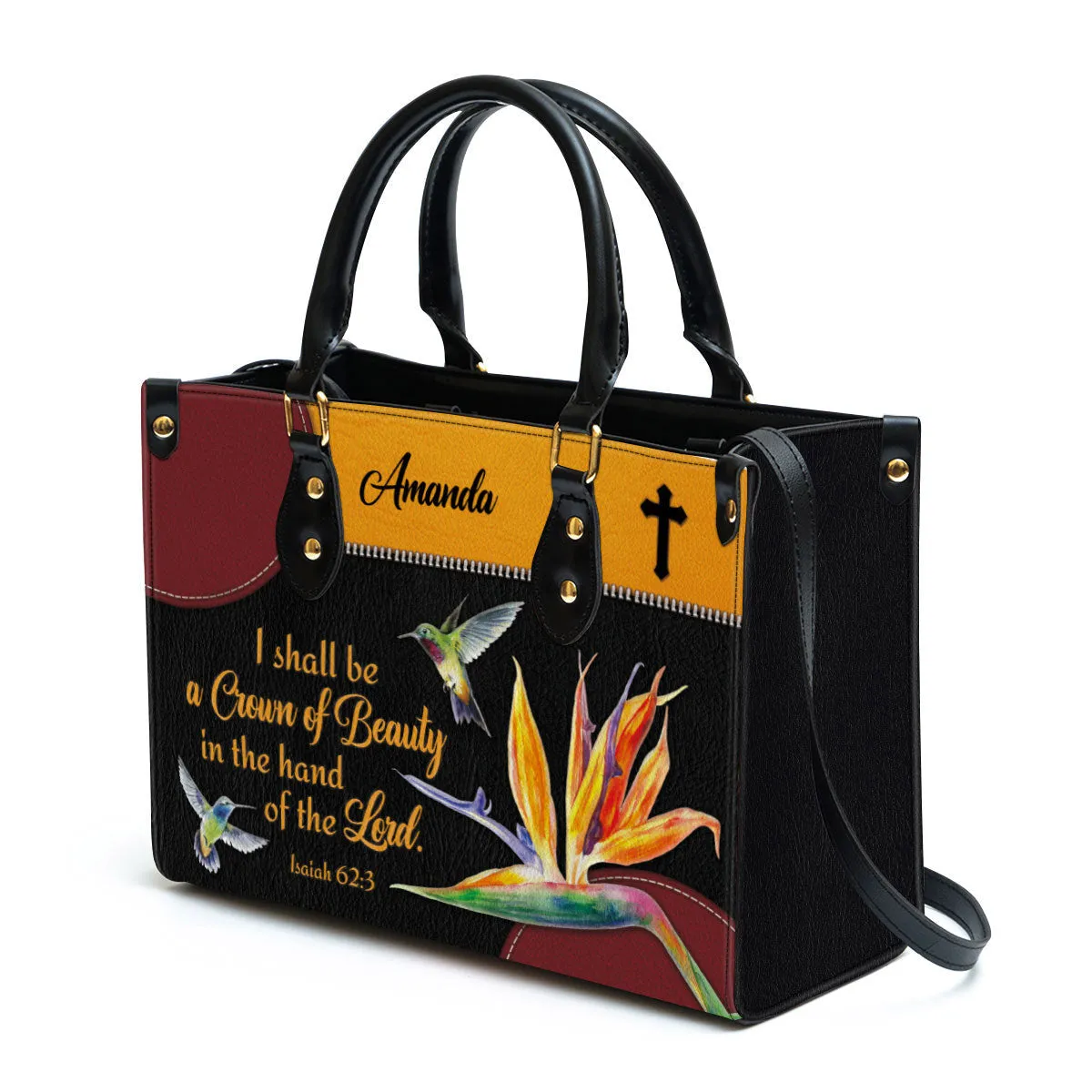 Personalized Leather Bag For Women - You Shall Be A Crown Of Beauty In The Hand Of The Lord Leather Bag Leather Bag - Christian Gifts for Women