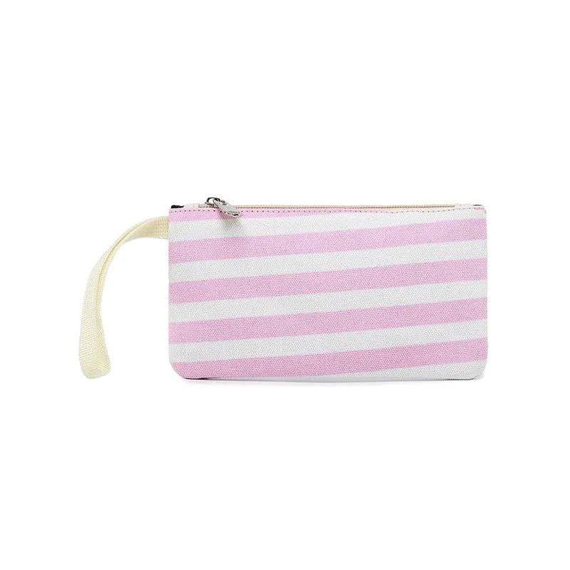 Pink stripes Backpack with Lunch Bag & Stationery Pouch