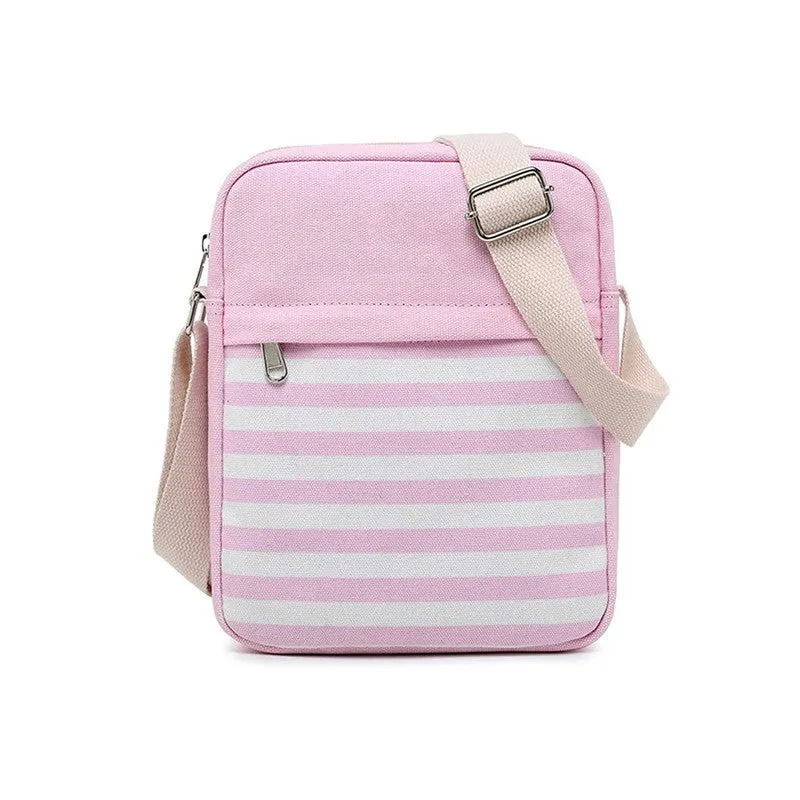 Pink stripes Backpack with Lunch Bag & Stationery Pouch