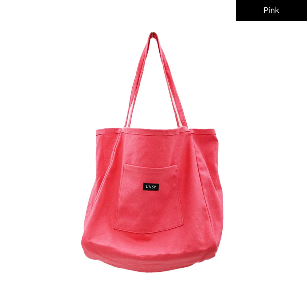 Pocketed Colorful Tote Bag BJ03