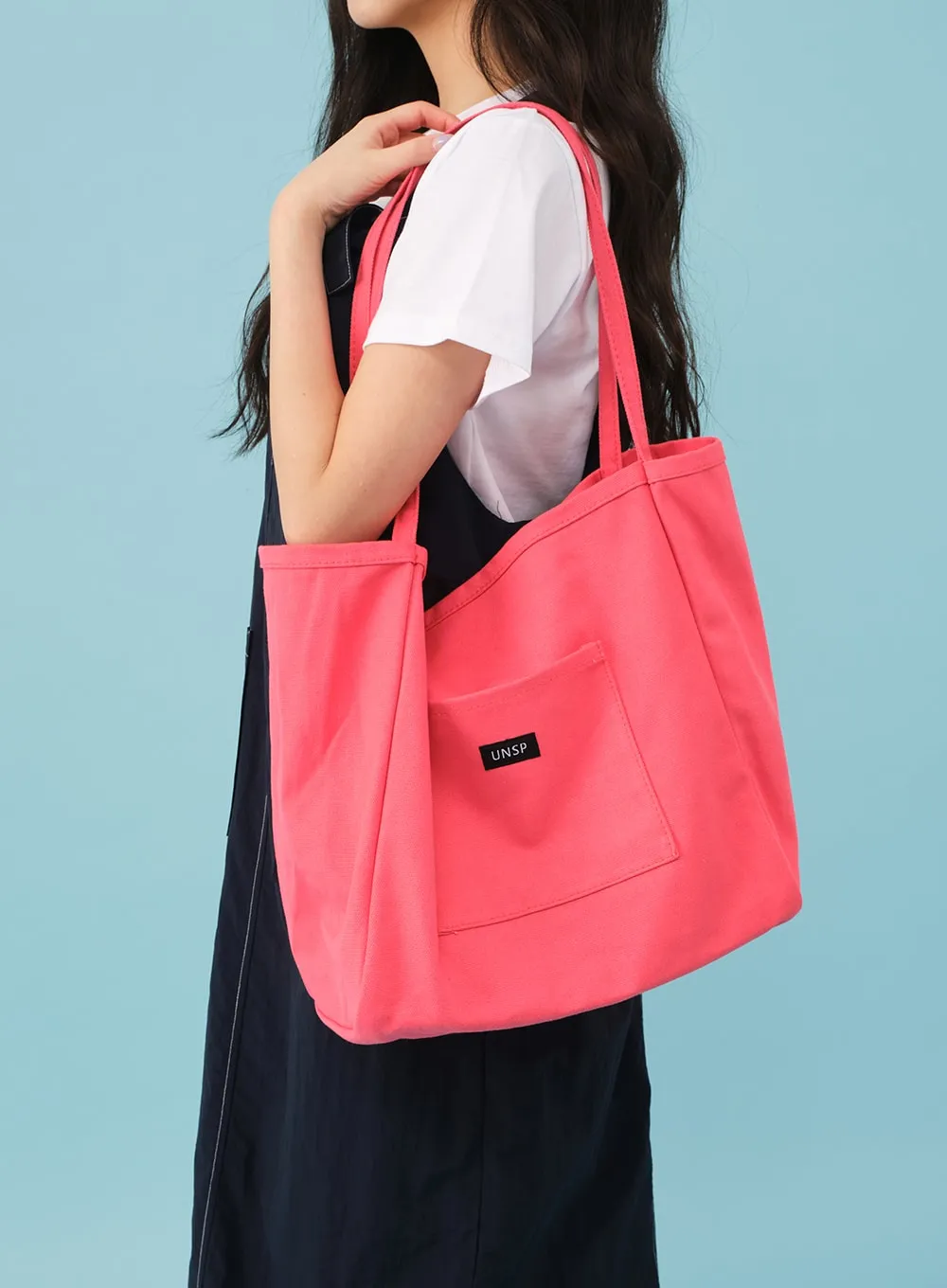 Pocketed Colorful Tote Bag BJ03