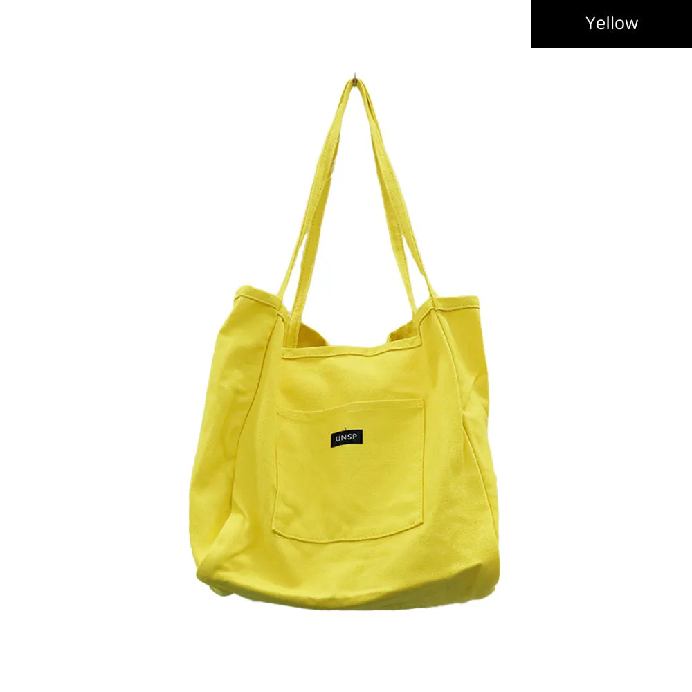 Pocketed Colorful Tote Bag BJ03