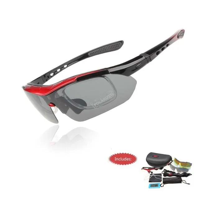 Professional Polarized Cycling Glasses Bike Goggles Outdoor Sports Bicycle Sunglasses UV 400 With 5 Lens TR90  5 color