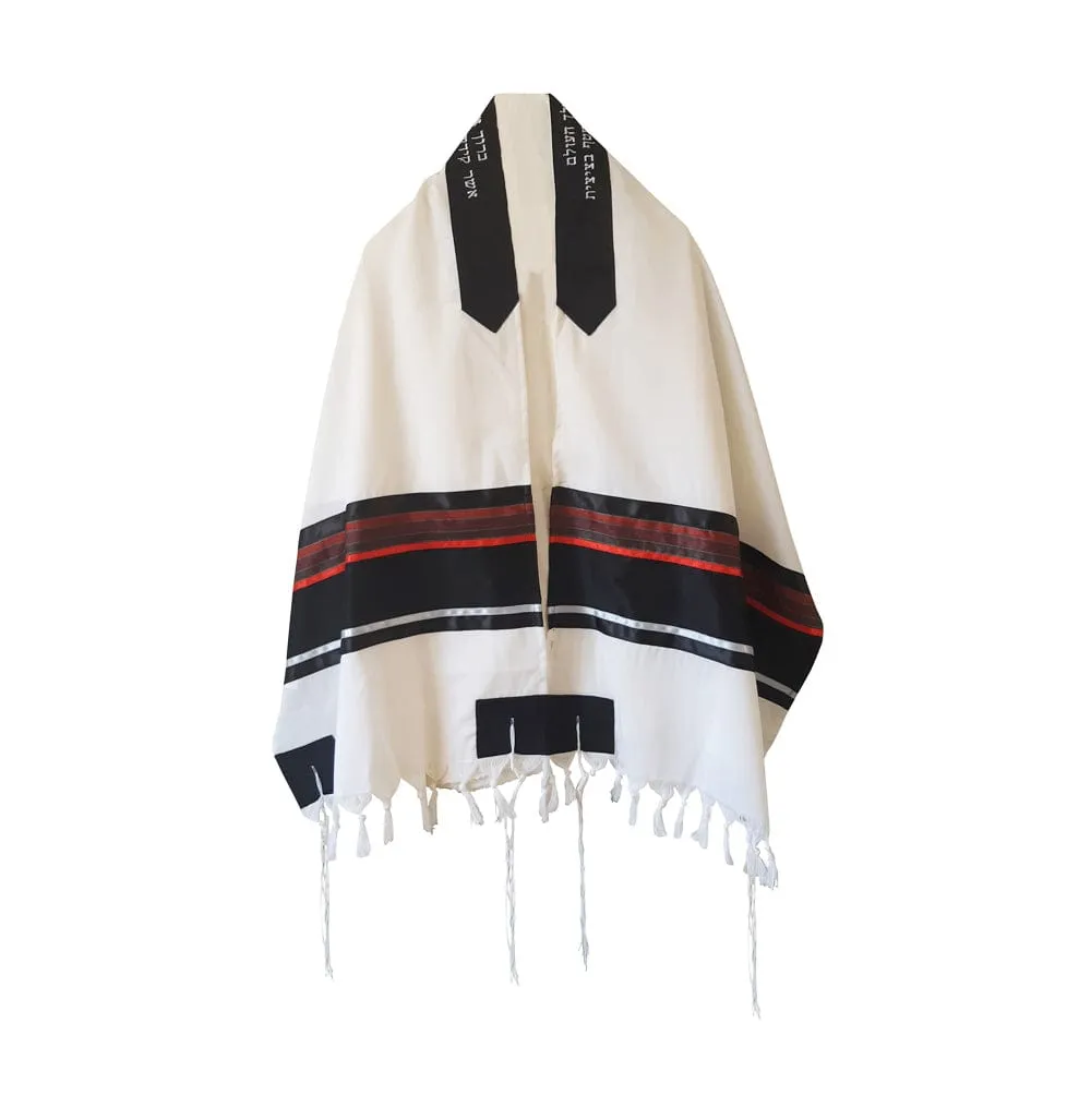 Red and Black Tallit, Bar Mitzvah Tallit Set, Wool Tallit, Tallit from Israel, Jewish Prayer Shawl, Custom Tallit