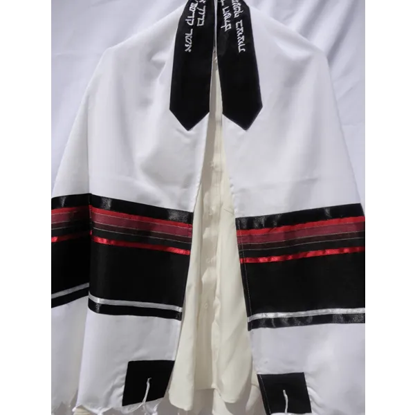 Red and Black Tallit, Bar Mitzvah Tallit Set, Wool Tallit, Tallit from Israel, Jewish Prayer Shawl, Custom Tallit