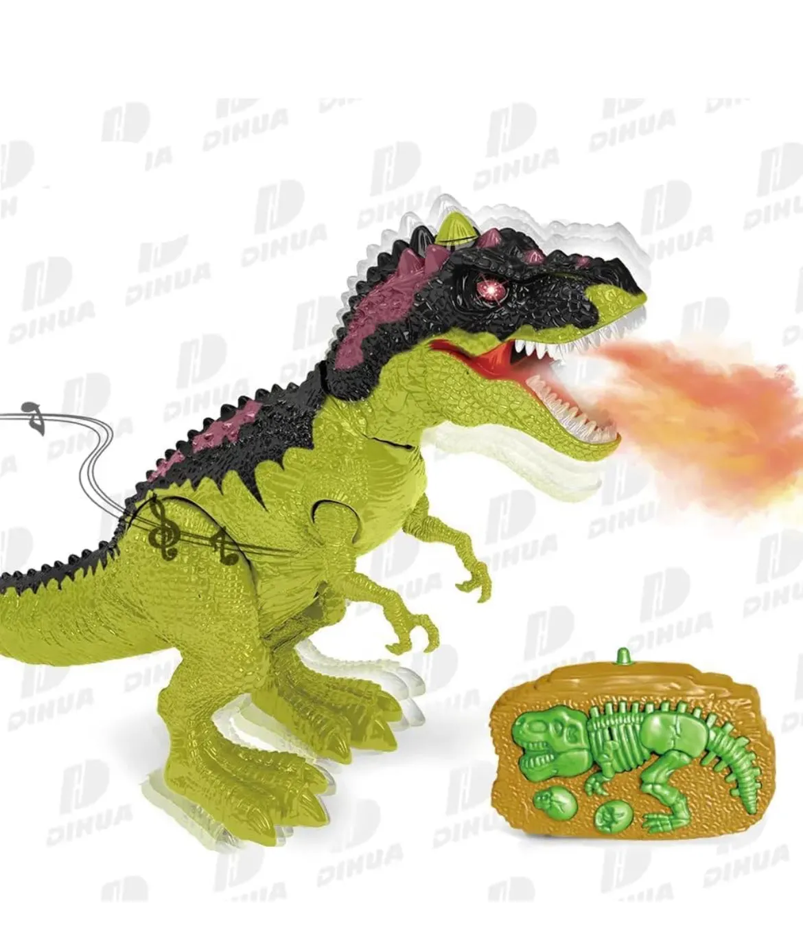 Remote control dinosaur with smoke - rc dino with lights and music water sprays