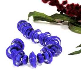 Royal Cobalt Sapphire Blue Glass Beaded Bracelet