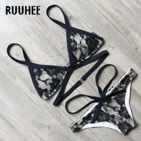 RUUHEE Bikini Swimwear Swimsuit Bathing Suit Women 2017 Sexy Lace Bikini Set Push Up Maillot De Bain Femme Beach Bandage Biquini