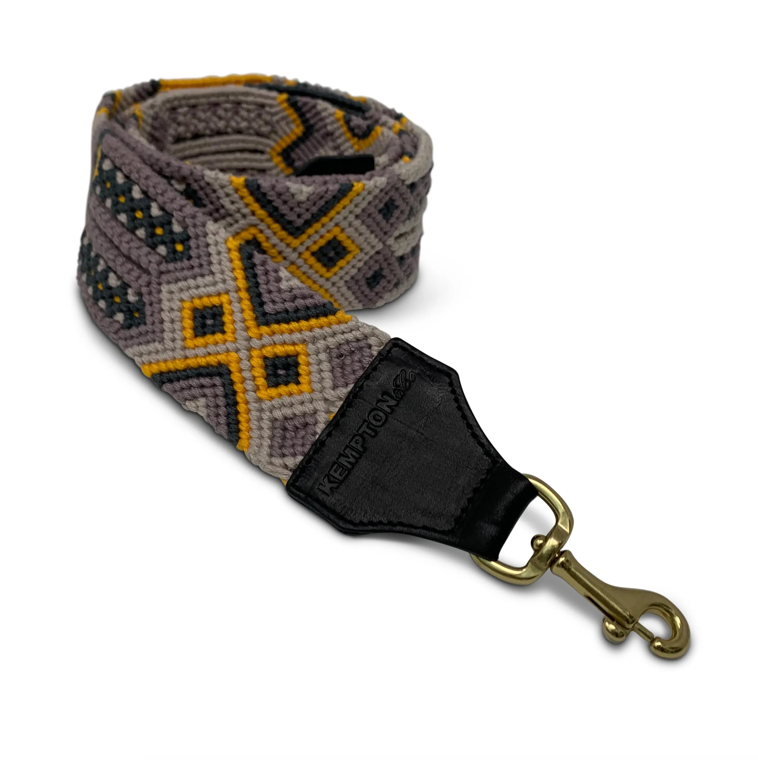 Saffron, Grey and Mauve Bag Strap