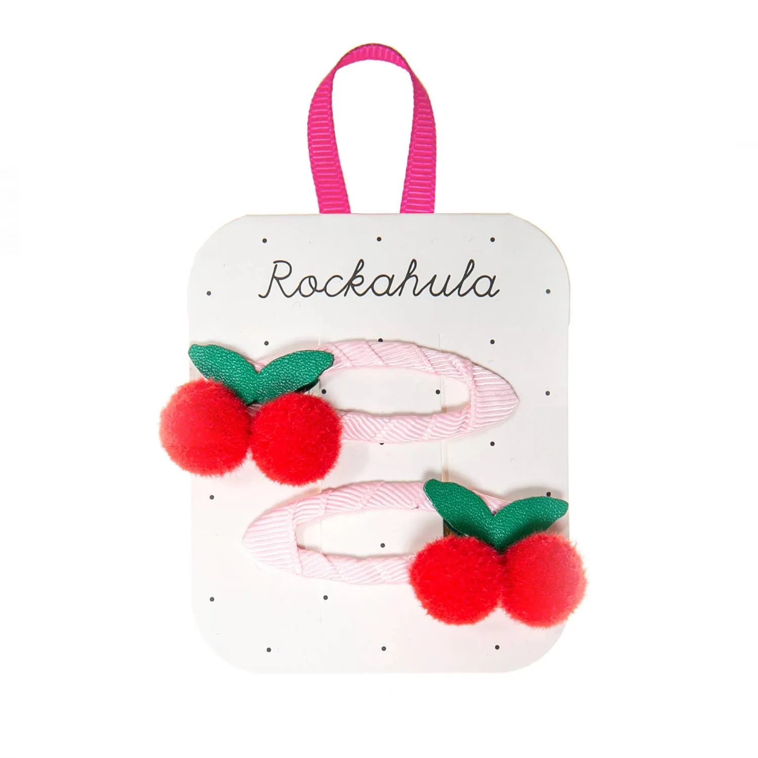 Snap Hair Clips | Sweet Cherry Pom Pom Clips | Rockahula Kids