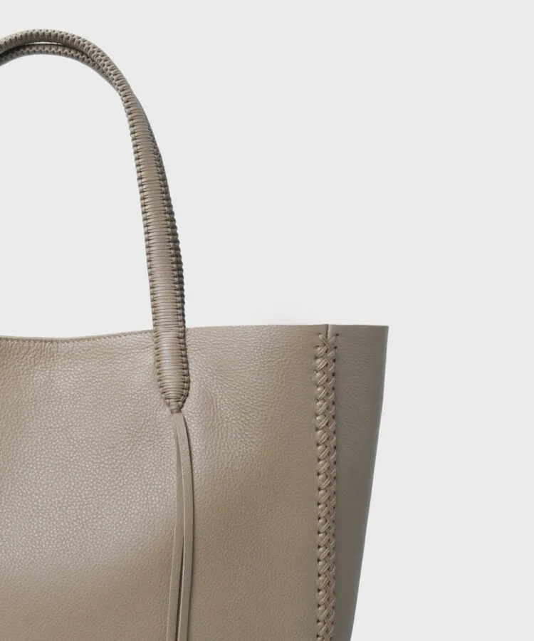 Tote Medium Grained Leather Taupe