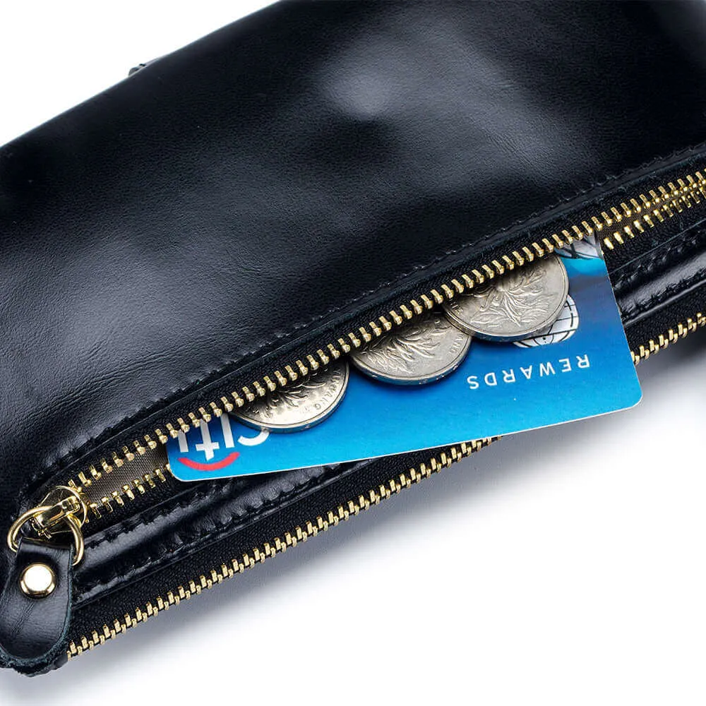 Vintage Oil Wax Leather Long Wallet - Women's Wallets NZ