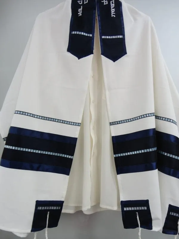 White and Blue Tallit, Bar Mitzvah Tallit Set, Tallit Prayer Shawl, Custom Tallit, Modern Tallit, Contemporary Tallit, Tzitzit