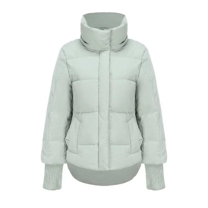 Women's Down Jacket with Curved Hem