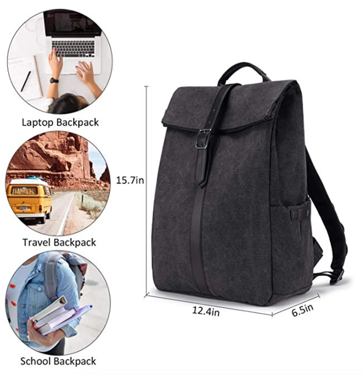 Women's Oxford Casual Fold Over 15" Laptop Backpack