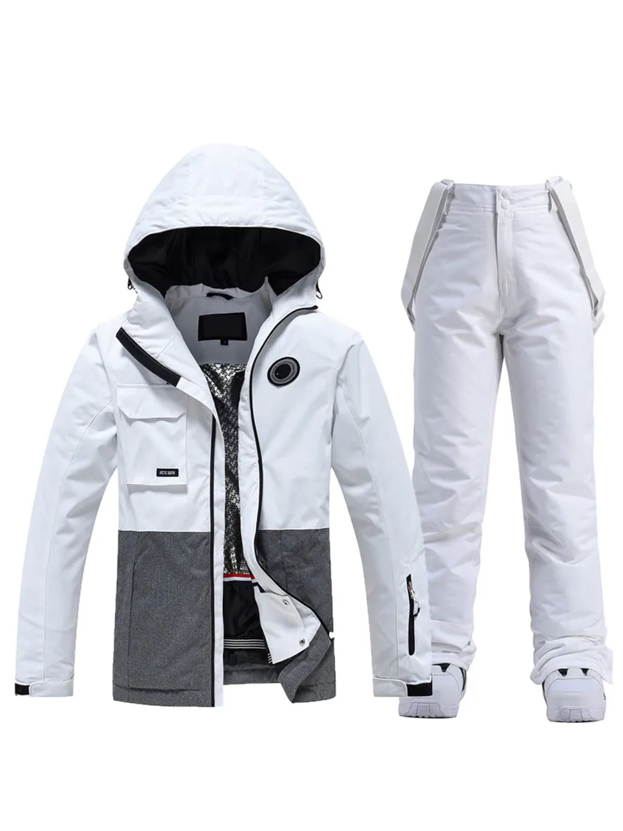 Yeefine Colorblock Men Ski Jacket & Bib Pants