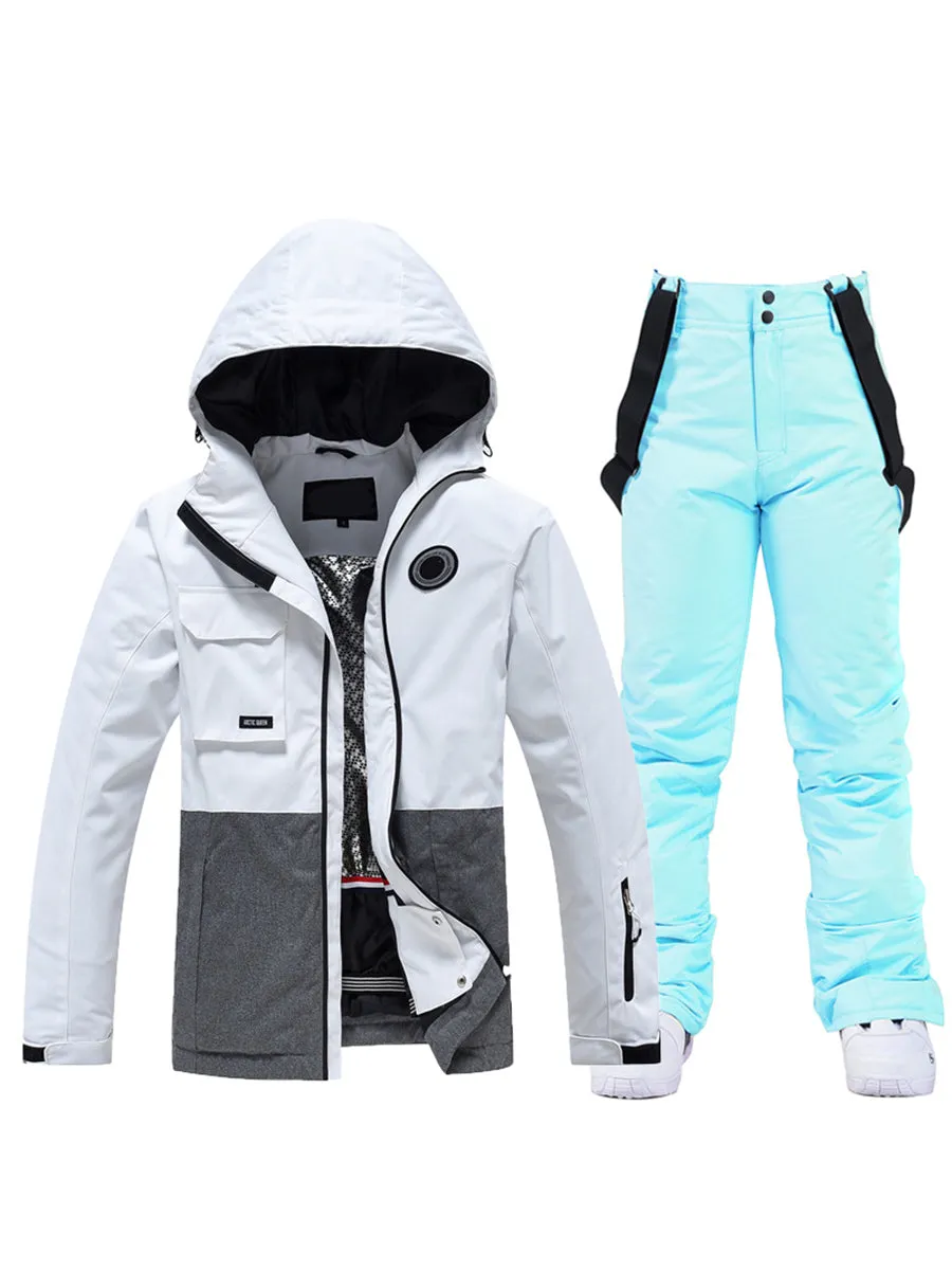 Yeefine Colorblock Men Ski Jacket & Bib Pants