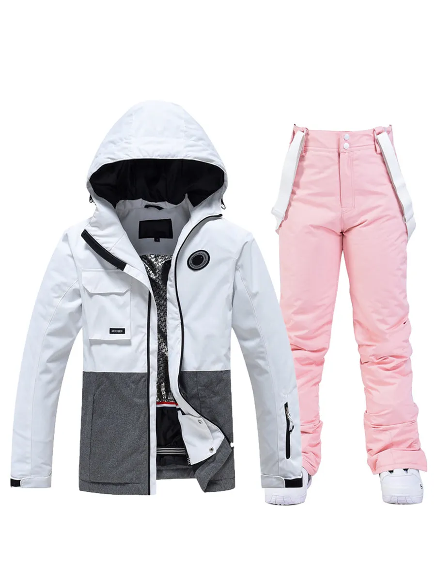 Yeefine Colorblock Men Ski Jacket & Bib Pants